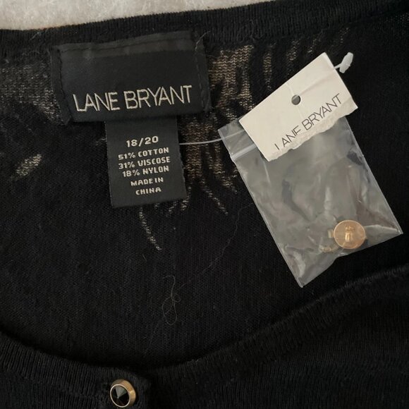 NWT Lane Bryant Womens Black Gold Peacock Feather Embroidery Cardigan Size 18/20 - Picture 3 of 8